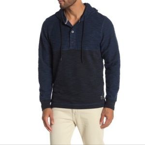 Union NWT Navy Baja Textured Knit Hooded Pullover